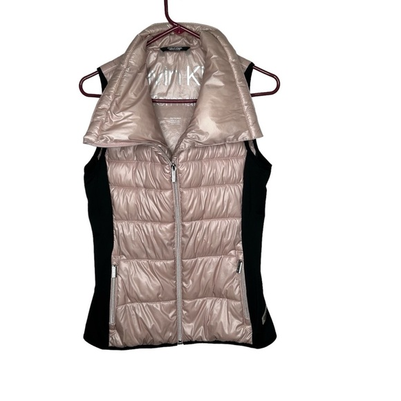 Calvin Klein Performance Women’s Puffer Pink & Black Zip Up Vest Size XS. - Picture 2 of 5